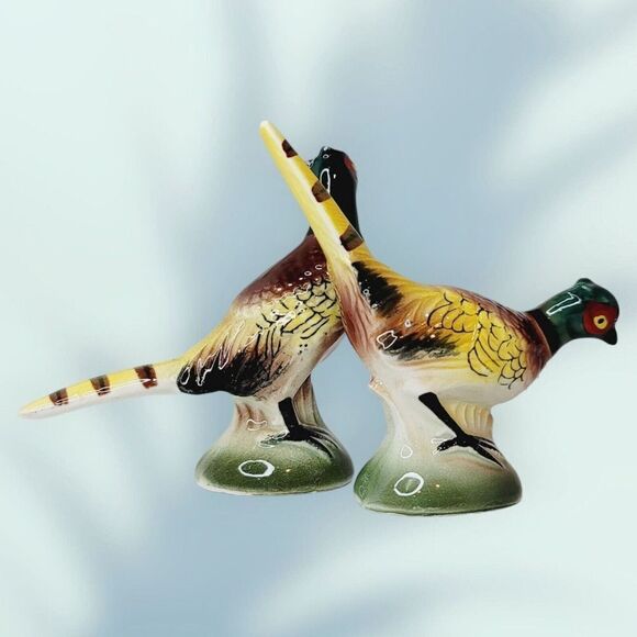 VINTAGE Japan PHEASANT Salt & Pepper Shakers Hand Painted Relco Creation - Picture 6 of 12